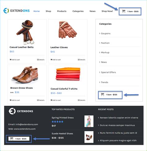 WooCommerce Mini Cart Shortcode .